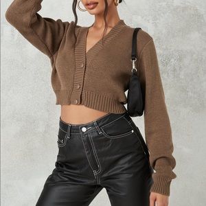 Cropped knit cardigan